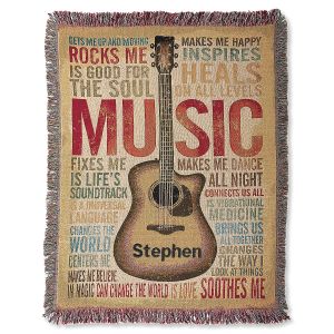 Music Tapestry Personalized Woven Throw