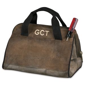 Waxed Canvas Khaki Monogrammed Tool Bag Kit