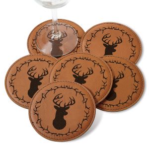 Faux Leather Deer Coasters