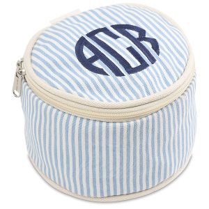 Sky Blue Personalized Stripes Circle Case