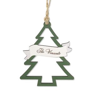 Tree Personalized Wood Christmas Ornament