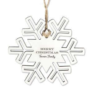 Snowflake Wood Personalized Christmas Ornaments