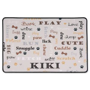 Words Dog Personalized Tan Mat