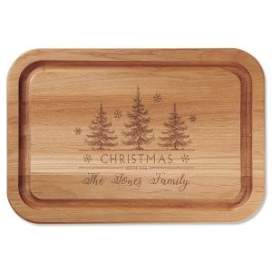 Christmas Forest Personalized Wood Cutting Board