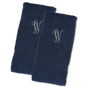 Navy Monogrammed Hand Towels