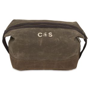 Waxed Canvas Personalized Dopp Kit - 2 Initials