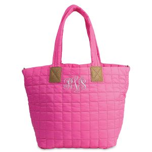 Ezra Personalized Magenta Tote - Script Monogram