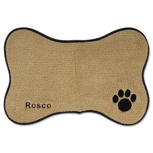 Taupe Pet Bone Personalized Mat 