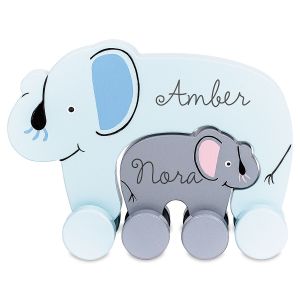 Big & Little Elephant Personalized Push Toys