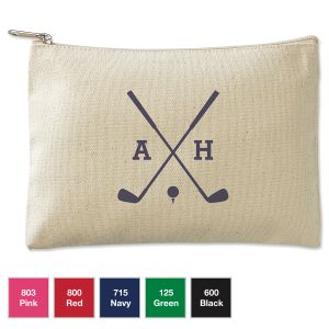 Golf Personalized Small Canvas Zip Pouch