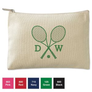 Tennis Personalized Small Canvas Zip Pouch