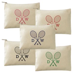 Tennis Personalized Small Canvas Zip Pouch