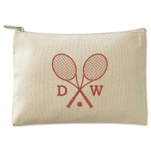 Red Tennis Personalized Small Canvas Zip Pouch