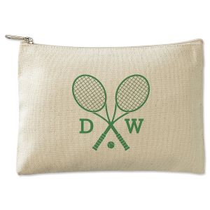 Green Tennis Personalized Small Canvas Zip Pouch