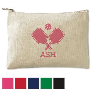 Pickleball Personalized Small Canvas Zip Pouch