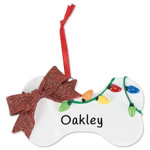 Bone/Lights Pet Personalized Ornament