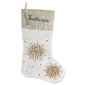 Embroidered Ivory Personalized Stocking