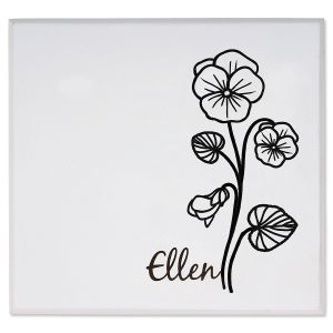 February Birth Flower Personalized Wood Jewelry Box