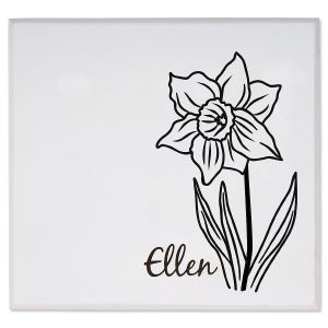 March Birth Flower Personalized Wood Jewelry Box
