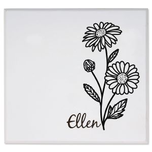 April Birth Flower Personalized Wood Jewelry Box