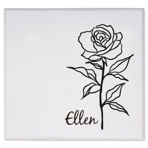 June Birth Flower Personalized Wood Jewelry Box