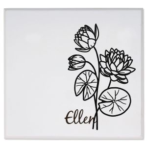 July Birth Flower Personalized Wood Jewelry Box