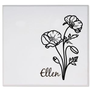 August Birth Flower Personalized Wood Jewelry Box