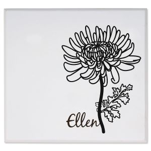 November Birth Flower Personalized Wood Jewelry Box