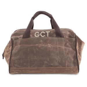 Monogrammed Waxed Canvas Olive Tool Bag