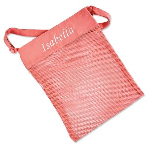Pink Personalized Mesh Seashell Bag