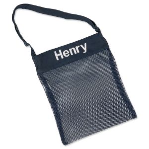 Blue Personalized Mesh Seashell Bag