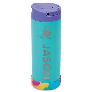 Blue Tie Dye Personalized Iconic Pop Fidget Bottle - Shark