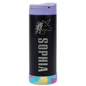 Black Tie Dye Personalized Iconic Pop Fidget Bottle - Unicorn