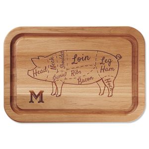 BBQ Cuts of Pork Personalized Wood Cutting Board