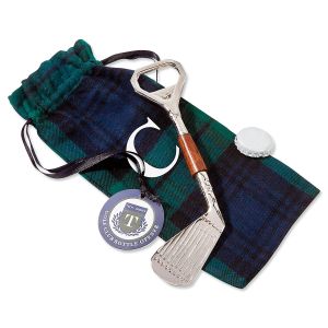 Golf Club Bottle Opener in Personalized Gift Pouch