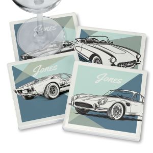 Vintage Cars Personalized Ceramic Coasters