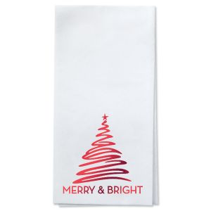 Merry & Bright Foil Stamped Disposable Hand Towels - Red