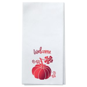 Fall Welcome Foil Stamped Disposable Hand Towels - Red