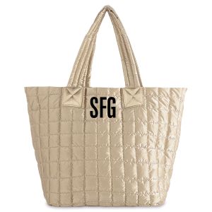 Gold Monogrammed Logan Tote - 3 Block Initials
