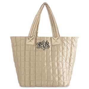 Gold Monogrammed Logan Tote - 3 Script Initials