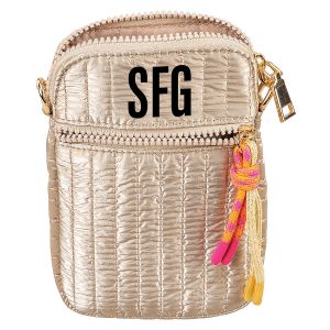 Gold Crossbody Bag - 3 Block Initials