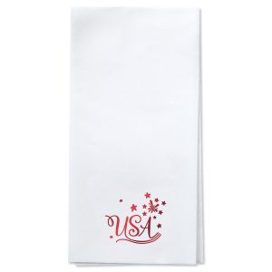 Americana Foil Stamped Disposable Hand Towels - Red