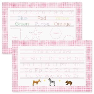 Pink Alphabet Numbers & Colors Personalized Placemats
