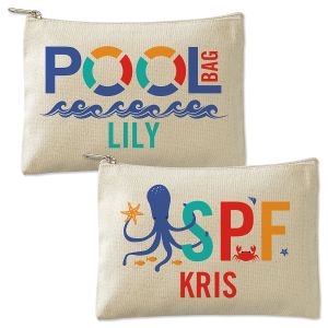 Personalized Canvas Zip Pouches