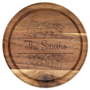 Hydrangea Acacia Cheese Board Personalized Set