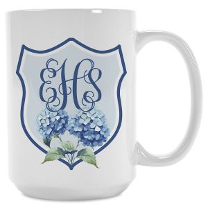 Floral Crest Personalized Mug