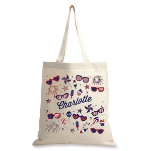 Patriotic Sunglasses Personalized Canvas Tote