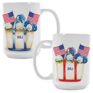 Hydrangea Tote Personalized Patriotic Mug