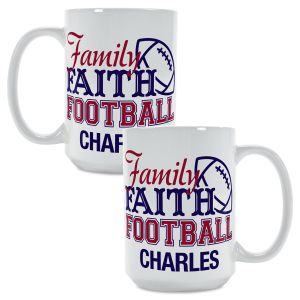Family Faith & Football Personalized Mug