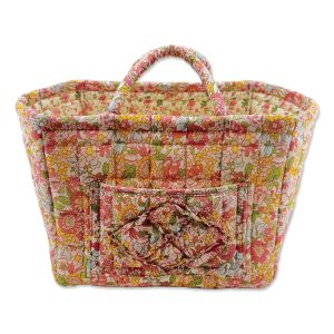Quilted Floral Storage Basket